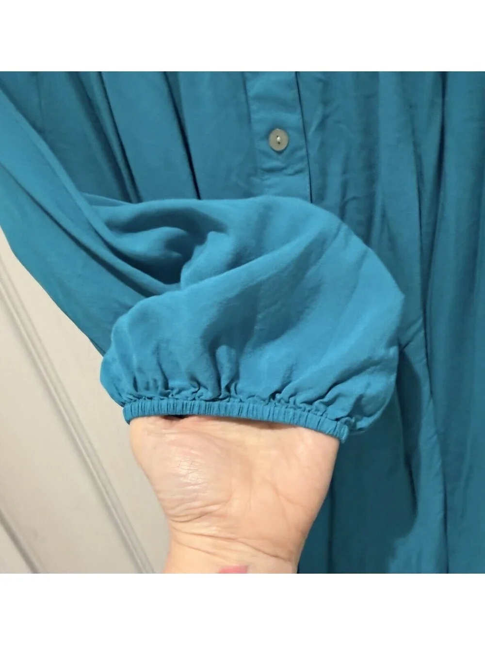 Lane Bryant Off Shoulder Top Womens 3/4 Sleeve Green/Blue Turquoise Size 18/20